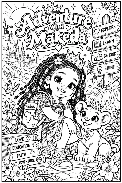 Makeda and Faith coloring page