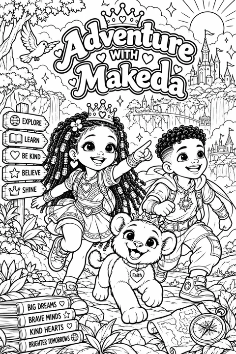 An adventure together coloring page