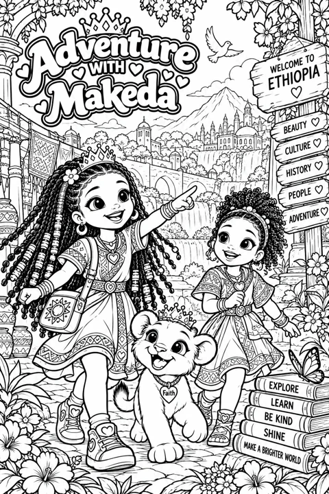 Welcome to Ethiopia coloring page